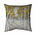Begin Home Decor 26 x 26 in. Yellow Birch Forest-Double Sided Print Indoor Pillow 5541-2626-LA44